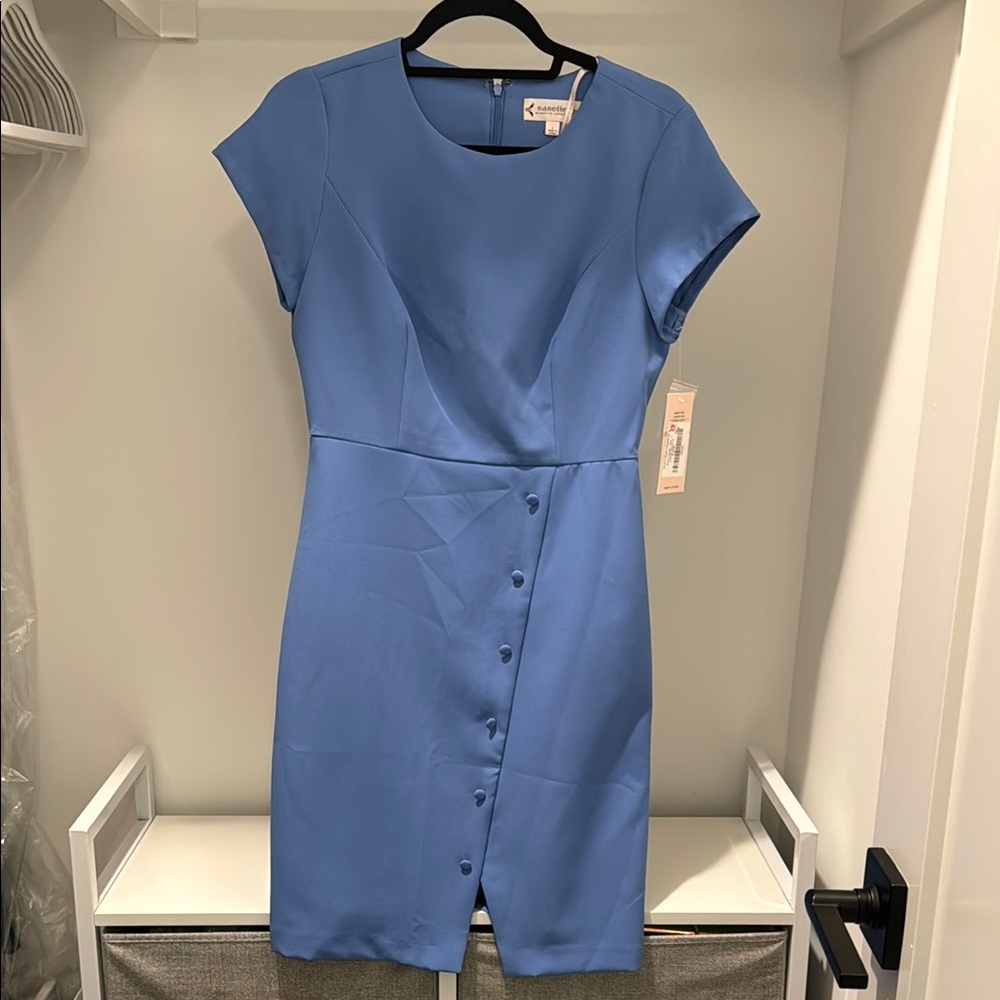 Nanette Lepore Blue Asymmetrical Sheath Dress